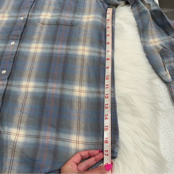 Eddie Bauer Flannel Button Down Shirt Top Plaid Blue Small - Picture 16 of 16